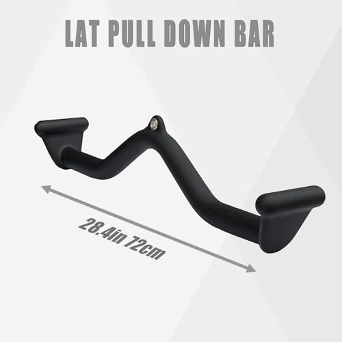 Image of BLUSLM Lat Pull Down Bar T bar Row Attachment, V Bar Tricep Lat Pulldown Attachments, Back Strength Training Bar for Home Gym Exercise Cable Machine Attachments