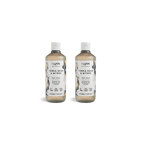 I Love Naturals Tonka Bean & Myrrh Nourishing Body Wash, Patchouli & Myrrh Oils, Gentle Cleanser with Essential Oils, Vegan