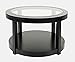 Jofran Urban Icon Round Glass Inlay Coffee Table, Black