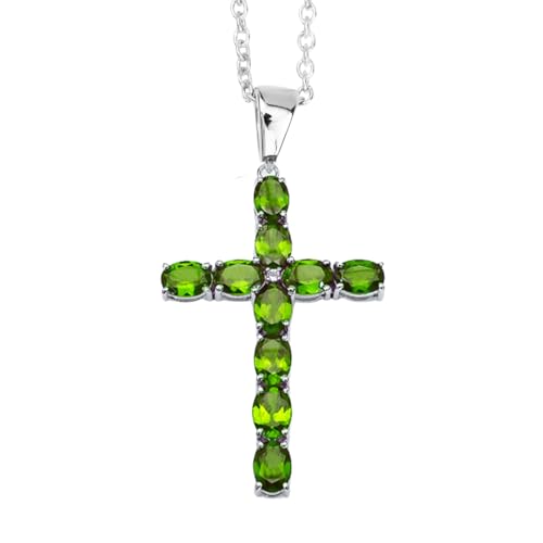 Genuine Green Peridot Cross Necklace for Women 925 Sterling Silver Cross Necklace for Women 8.32 Carats Peridot Jewelry August Birthstone Jewelry Gift for Her2