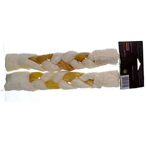 Hartz Combo 10 Inch Pig Skin And Rawhide Braided Chew Treats For Large Dogs - 2 Pack #TOP5