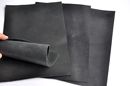 HAPPER STUDIO Rindsleder 1,7 mm Stärke Leder Echtlederblätter für Basteln (1, Schwarz, A4 (210 x 297mm))