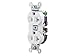 HUBBELL CR5362W Construction Series Duplex Receptacle, 2POLE, 20AMP, 125V, White