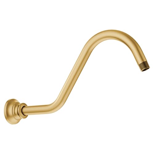 Moen S113BG Waterhill 14-Inch Replacement Extension Curved Shower Arm, Brushed Gold