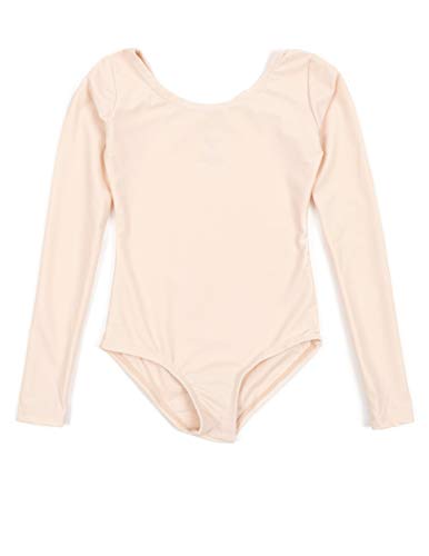 Leveret Girls Leotard Basic Long Sleeve Ballet Dance Leotard (2T-14 Years) Variety of Colors