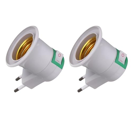 Kit 2 Adaptador De Tomada Para Lâmpada E27 Com Interruptor Liga/Desliga Bivolt Andarix