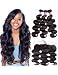 Star Show Brazilian Hair Bundles with Frontal Closure Body Wave Human Hair Bundles with Frontal 14 16 18 with 14 Inch Frontal Natural Color
