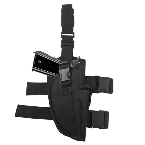 KAIYAYA Taktisch Beinholster Für Pistolen,Pistolenholster Holster Pistole Rig Gun Holster Mit Magazinbeutel Gürtelholster Waffenholster,Taktische Oberschenkel Einstellbare Rechtshänder Pistolentasche