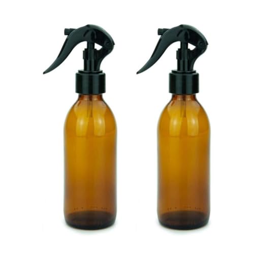 mikken 2 Sprühflaschen 200 ml Glas braun mit Etiketten