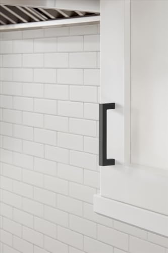 Image of Amerock Monument 3-3 /4 inch (96mm) Center-to-Center Matte Black Cabinet Pull - 25 Pack