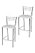 Tommychairs - Set 2 taburetes Elena para Cocina y Bar, con Estructura en Acero Cromado y Asiento tapizado en Polipiel Color Blanco
