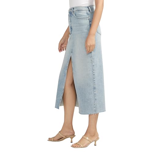 Silver Jeans Co. Women's Front-Slit Jean Skirt, Indigo2
