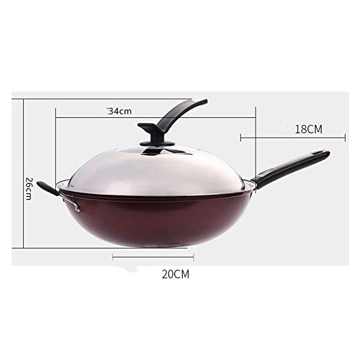 Wok antiadherente estilo japonés 32 cm fondo plano miniatura 3
