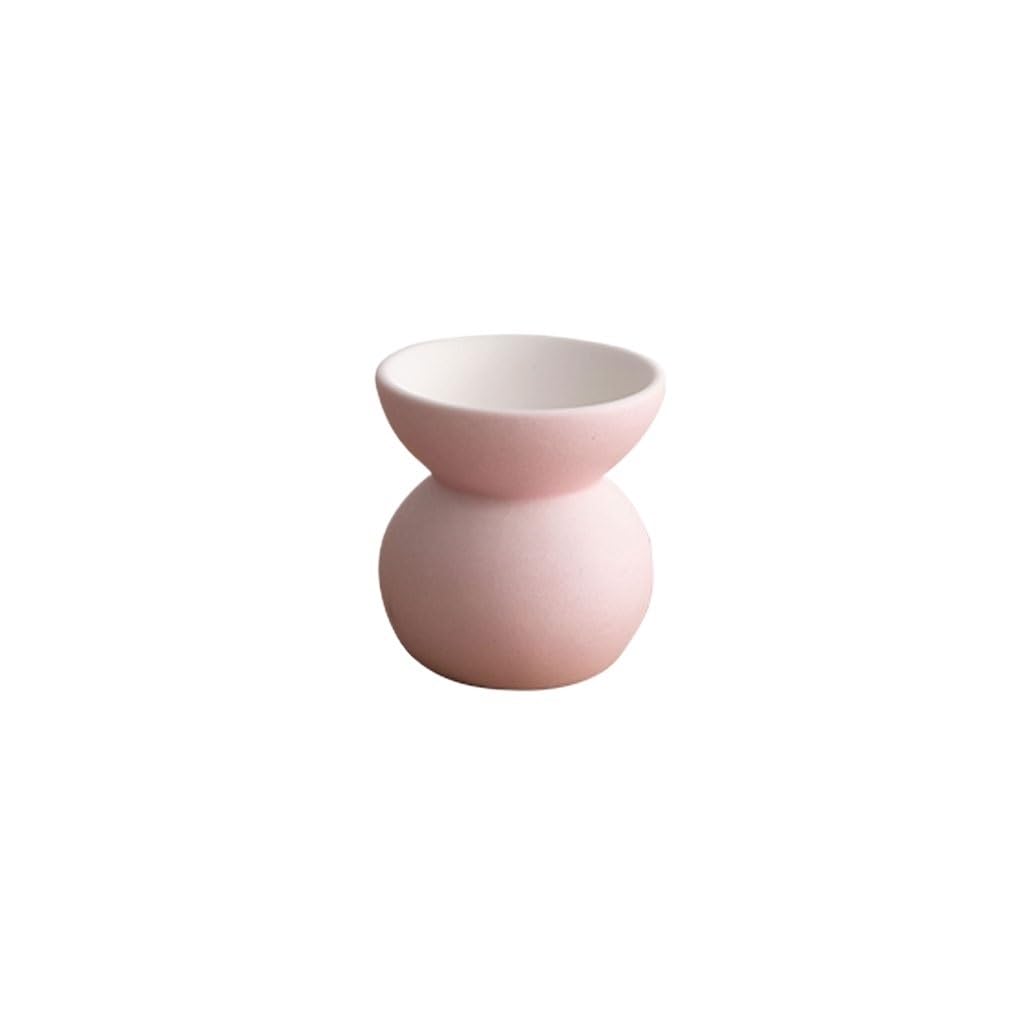 Candle Holder Simple Ceramic Candle Holder Modern Votive Pink Scented Table Centerpiece Decorate Candlestick(S9cm)
