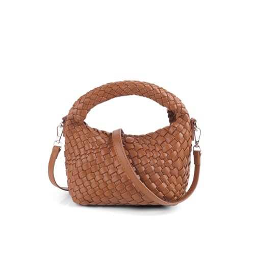 Bolso hobo tejido pequeño para mujer, bolso tote de lujo con correa para hombro desmontable, bolso cruzado y de mano para viaje y teléfono miniatura 1