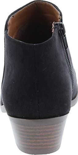 SODA Women's Mug Round Toe Faux Suede Stacked Heel Western Ankle Bootie,Black Su 7.5 | Image 3