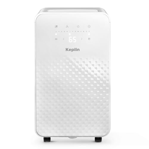 Keplin Premium Dehumidifier 12L Per Day - 2L Water Tank,1 Meter Drainage Hose, Washable Filter, 24 Hour Timer, Sleep Mode & Child Lock for Damp, Condensation & Drying Clothes (White) 1 Year Warranty