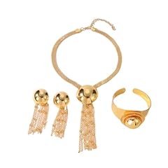 gold necklace long tassle1