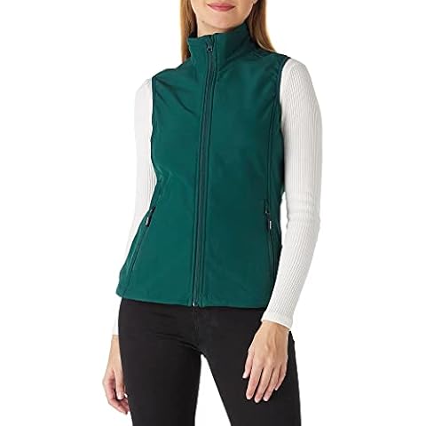 Outdoor Ventures Women's Outerwear Gilets Waterproof Softshell Sleeveless Jacket, Ladies Windproof Fleece Lined Full Zip Gilet With Multi Pockets for Golf Running Hiking Dark Green L/UK 14 Cover