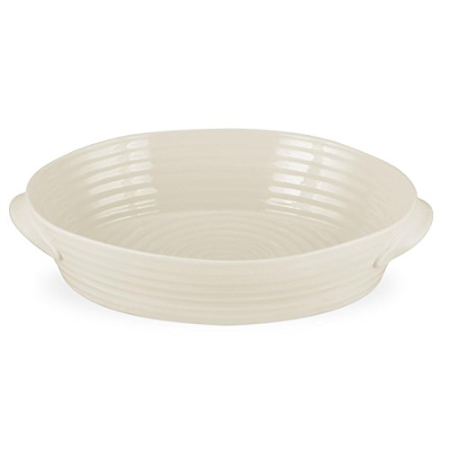 Portmeirion Sophie Conran Pebble Large Oval Handled Roasting Dish, Large Porcelain Casserole Serveware, 13.5' x 9.5' - Dishwasher, Microwave, Freezer, Oven Safe, Ideal for Modern Kitchens