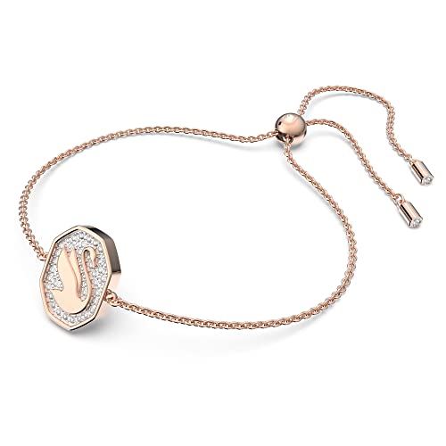 Swarovski Signum bracelet, Swan, White, Rose-gold tone plated2