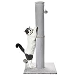 Cat Scratching Post Carpet Scratching Post 40" for Indoor Cats, Tall Cat Scratch Post, Carpet Cats Scratcher with Replaceable Toys, Sturdy Base, Large, Light Gray