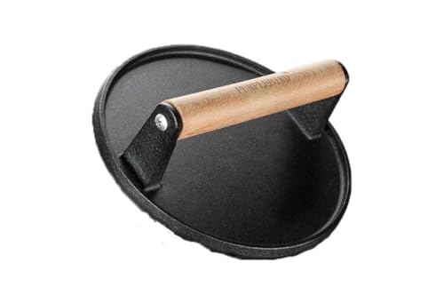 PURPLEBIRD Burger Smasher, Prensa para Hamburguesas (Acero Inoxidable, Diámetro de 17,7 cm), Peso Profesional de 1 Kg para un Dorado Uniforme | Prensa para Hamburguesas Smash Burger para Barbacoas