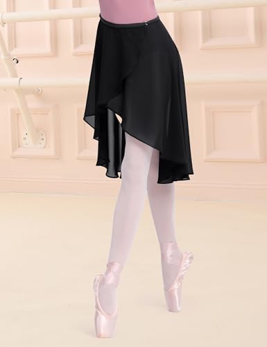 Women Semi-Sheer Dance Skirt Irregular Wrap Ballet Skirts Match Leotards in Summer2
