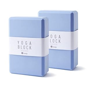 KEEP Yoga Block, High-Density EVA Foam 2 Pack Yoga Block with Non-Slip Textured Surface, Supportive, Lightweight – Ideal for Yoga, Pilates, and Stretching Exercises