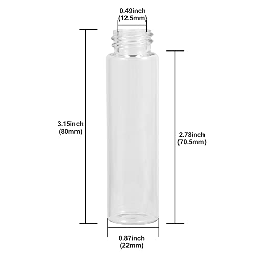 Cadbibe 20Ml Clear Glass Vials With Screw Caps And Plastic Stoppers, Small Liquid Sample Vial, Leak-Proof Vial, 50Pcs #TOP2