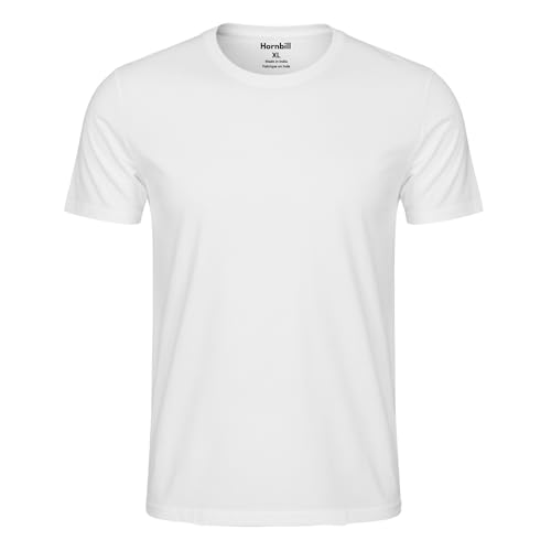 HORNBILL Men's White T-Shirt 1 Pack, Large, 100% Cotton Crew Neck Tee - image 1