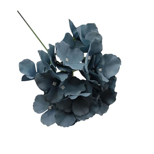 Cabezas de hortensias artificiales de seda de 6 pulgadas, decoración floral de jardín, flores de clavel moradas, flores artificiales (gris oscuro, talla única)