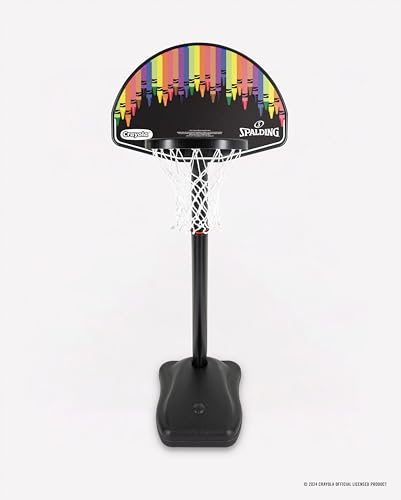 Spalding X Crayola 24" Molded Eco-Composite Telescoping Youth Portable Hoop