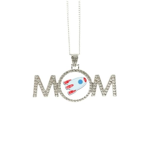 Collier fête des mères avec pendentif Universe Spacecraft argenté pour maman et grand-mère