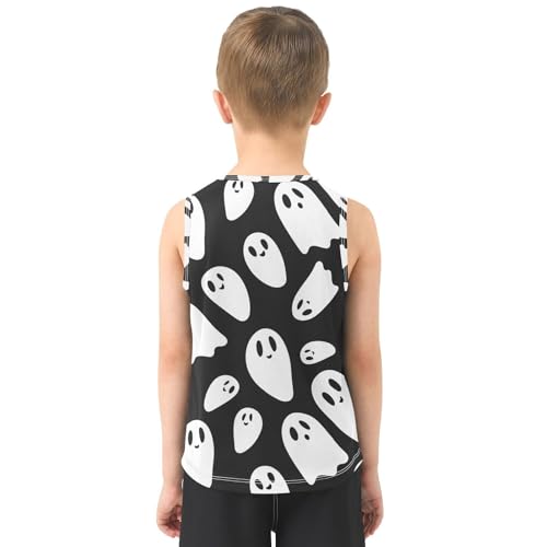 J JOYSAY Cartoon Ghost Halloween Boys Tank Top Sleeveless Muscle Shirts Quick Dry Kids T-Shirts 3-15T3