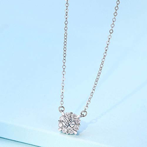 Collier en or blanc 18 carats, le cadeau d'anniversaire idéal avec pendentif fleur