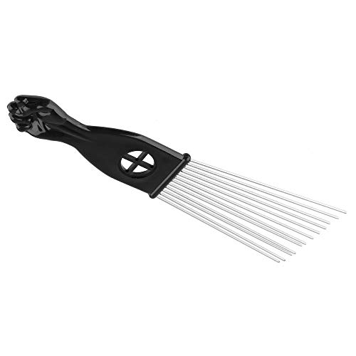 Chrontier 3PCS Afro Hair Styling Pick Comb Set Straight Fan Shaped Metal Teeth Pik Lift Fist Punch Handle Men Women Detangle Volume African American Braid Wig Curl Hair Thick Beard Barber Magic Tool