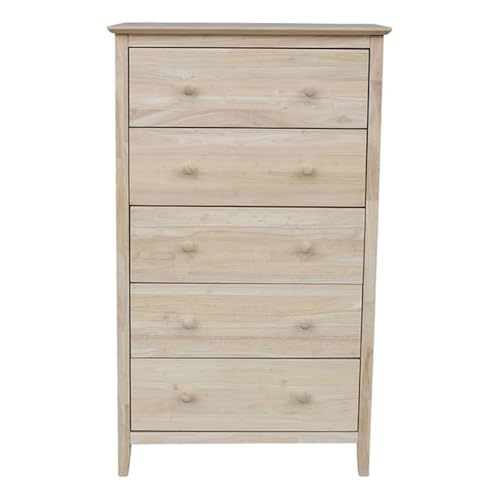 International Concepts Dresser with 5 Drawers ,Unfinished International Concepts Dresser with 5 Drawers ,Unfinished
