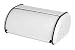 Home Basics Roll-Top Lid Steel Bread Box For Kicthen, Bread Bin, Bread Storage Bread Holder, White