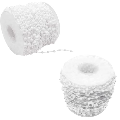 10 Meter Vertical Blind Bottom Chain with 100 Clips, Replacement Chain for Vertical Blinds, Durable White Bead Chain for Slats and Louvres