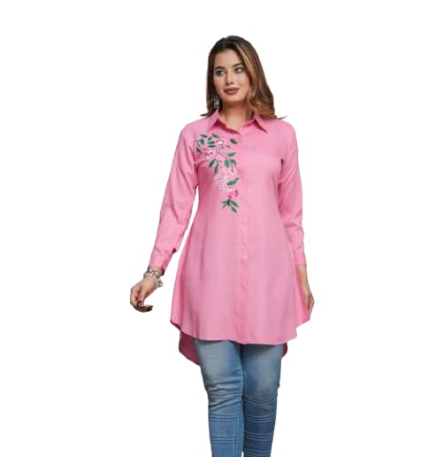 myorica Women's Floral Embroidered Rayon Shirt, Long Sleeve, Regular Fit-picture-44