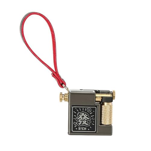 YAINWFVD Mini Square Pure Copper Kerosene Lighter, Side Pulley Ignition