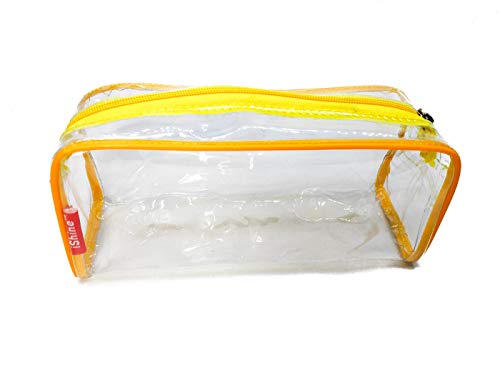 Image of iShine Multipurpose Travel Morning Zipper Pouch for Men and Women Transparent Medium (Pack of 3, Yellow)