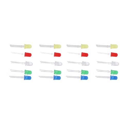 Diodos LED, 5 Colores Redondo Ahorro de Energía Distinguir Rápidamente bajo Voltaje Brillante 1000 Piezas Kit Surtido de Diodos Emisores de Luz LED de 5 Mm para Semáforos Cover
