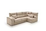 Velare Sofa Chaise Longue - Rinconera Reclinable y Deslizante Cosima Alta Gama Beige Derecha