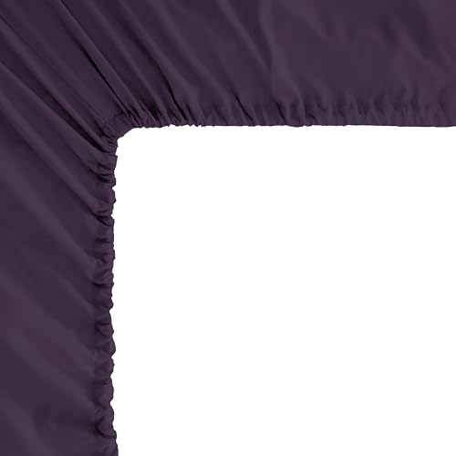 Image of Mocassi King Sheet Set - Luxury Hotel 1800 Premier Bedding Sheets & Pillowcases - Ultra Soft Breathable & Cooling Bed Sheets - Deep Pocket - Wrinkle Resistant - 6 Piece Set - King, Purple