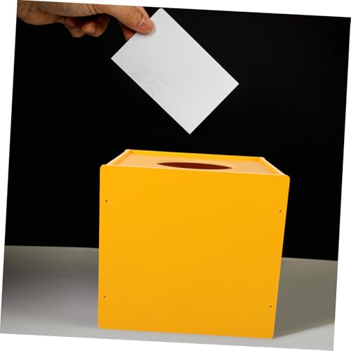 Boîte à tirage au sort et urne de collecte multifonction jaune