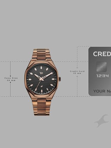 Image of Fastrack Vyb Nimbus with Quartz Analog Black Dial Brown Zinc Alloy Strap Watch for Men - FV30043QM01W