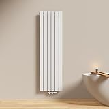 EMKE Heizkörper 1600x460 mm Flachheizkörper Vertikal mit Mittelanschluss, Einlagig Weiß Paneelheizkörper Design Wandheizkörper für Bad, Schlafzimmer & Wohnzimmer, 751W
