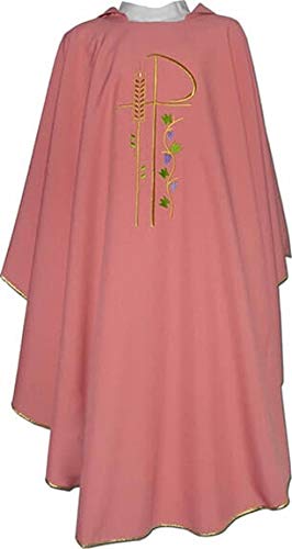Desconocido Casulla rosa para Adviento fabricada en poliéster